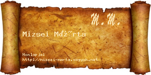 Mizsei Márta névjegykártya